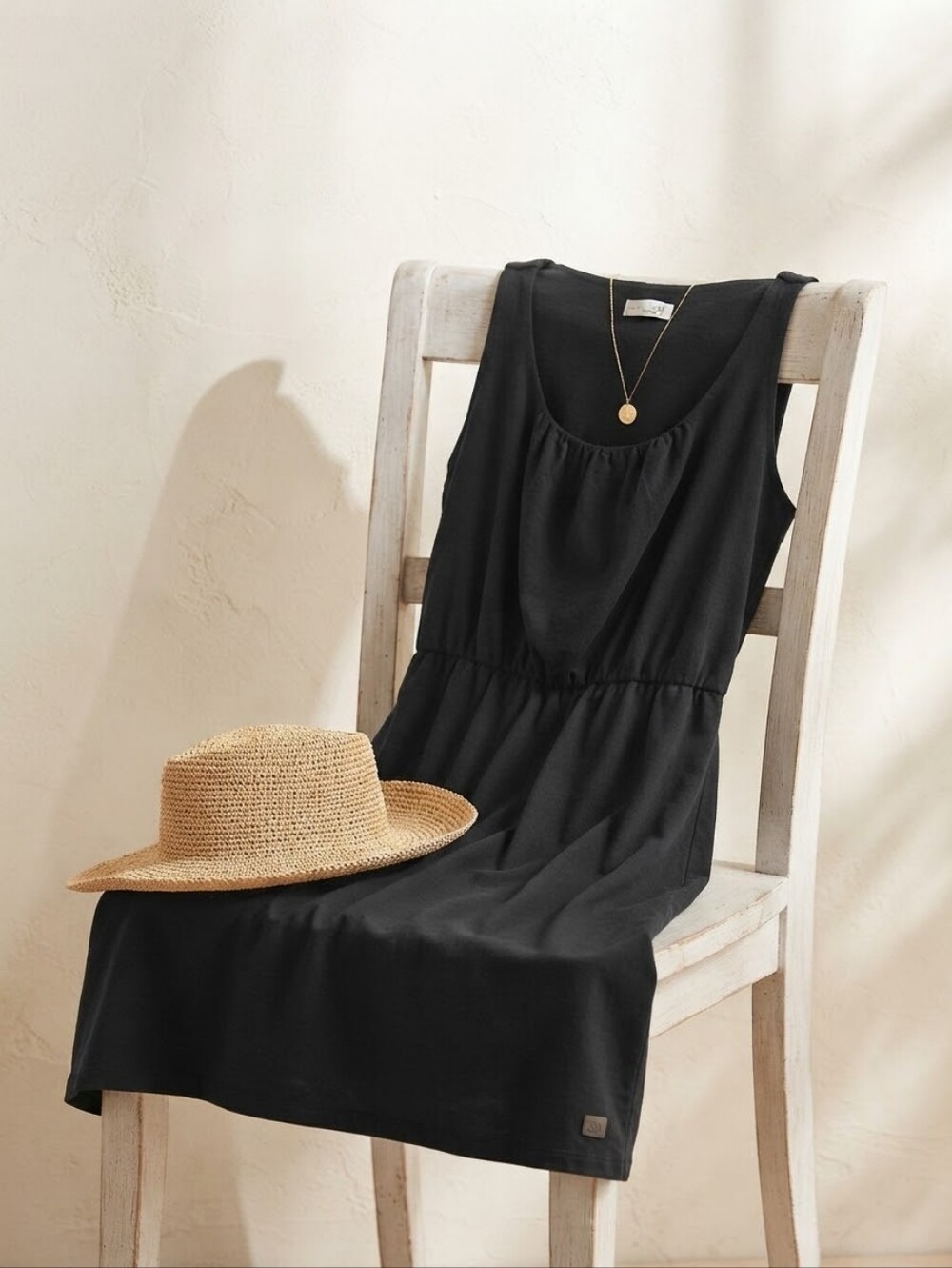 Maison Jules Black Sleeveless Scoop Neck Dress